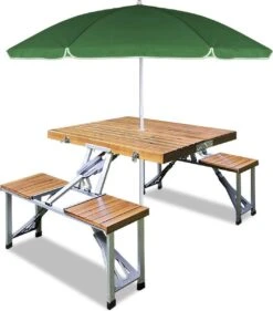 Merkloos Deuba Picknicktafel Campingtafel - Opvouwbaar Voor 4 Personen - Hout En Aluminium -Kampeer Verkoop 1053x1200 2