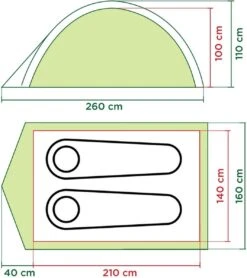 Coleman Darwin 2 Koepeltent - 2-Persoons - Groen -Kampeer Verkoop 1065x1200