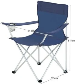 Set Van 2 Opvouwbare Campingstoelen, Klapstoelen Voor Buiten, Comfortabel, Met Armleuningen En Bekerhouders, Stabiel Frame, Draagvermogen 120 Kg - Blauw -Kampeer Verkoop 1078x1200 1