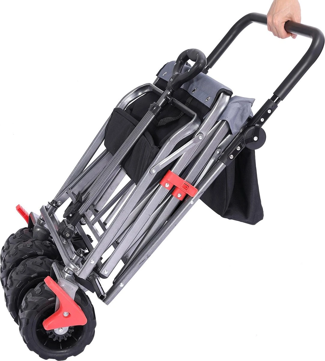 AREBOS Handkar | Transportwagen | Apparatuurwagen | Opvouwbaar | Duwstang| Zwart 11 AREBOS Handkar | Transportwagen | Apparatuurwagen | Opvouwbaar | Duwstang| Zwart - Image 11