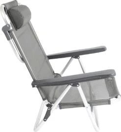 Bo-Camp Beach Chair - Monaco - Aluminium - Grijs -Kampeer Verkoop 1096x1200