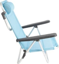 Bo-Camp Beach Chair - Monaco - Aluminium - Blauw -Kampeer Verkoop 1106x1200