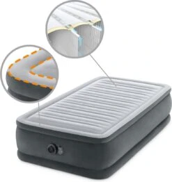 Intex Luchtbed - 1-Persoons - 99 X 191 X 46 Cm - Grijs - Met Ingebouwde Pomp, Hoeslaken Antraciet En Reparatieset -Kampeer Verkoop 1133x1200 3