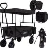 AREBOS Handwagen Vouwbare Dak Handwagen Vouwbare Trolley Uitrustingswagen Zwart -Kampeer Verkoop 1139x1200 1