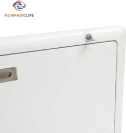 Merkloos NormadicLife® - Outdoor – Opklapbare Tafel - Eettafel – Tafel Voor Buitenkeuken - Caravan – Camper – Picknicktafel - Ingebouwd Ledlicht – Wit -Kampeer Verkoop 1144x1200 1