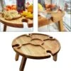 Merkloos Opvouwbare Draagbare Picknicktafel, Outdoor Opvouwbare Lichtgewicht Kampeertafel 30,5 Cm Kleine Houten Wijnpicknicktafel Voor Feest, Strand, Tuin, Camping, Barbecue, Reizen -Kampeer Verkoop 1151x1200 2
