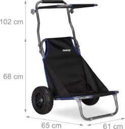 Relaxdays Strandkar Opvouwbaar - Strandstoel Met Zonnedak - Strand Stoel Op Wielen -Kampeer Verkoop 1162x1200 1