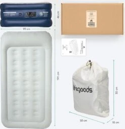 LifeGoods Luchtbed - 1 Persoons - Met Ingebouwde Pomp - Incl. Draagtas En Reparatiekit -Kampeer Verkoop 1163x1200 2
