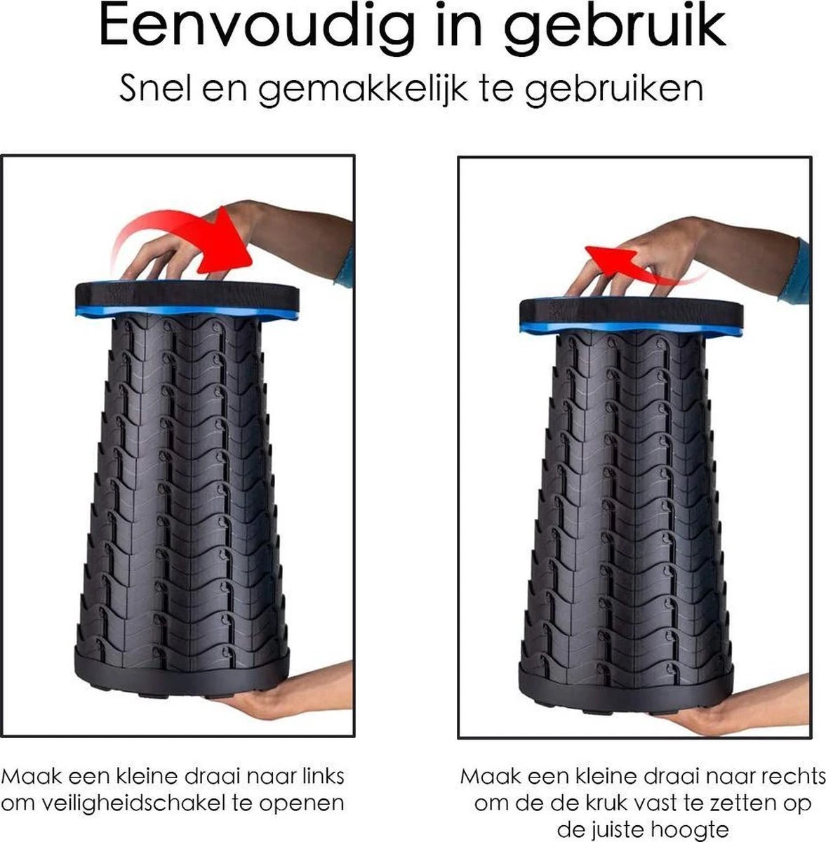 Kampeerkruk - Uitschuifbare Kruk - Military / Groen - Tot 120 Kg - Travel Stool - INCLUSIEF OPBERGZAK - Opvouwbare Campingkruk - Inklapbaar Krukje - Telescopische Kruk - Camping - Outdoor 2 Kampeerkruk - Uitschuifbare Kruk - Military / Groen - Tot 120 Kg - Travel Stool - INCLUSIEF OPBERGZAK - Opvouwbare Campingkruk - Inklapbaar Krukje - Telescopische Kruk - Camping - Outdoor - Image 2