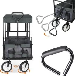 Monzana Bolderkar Opvouwbaar - 100 Liter - Met Afneembaar Dak Grijs -Kampeer Verkoop 1180x1200 5