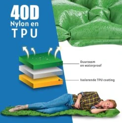 TRVLMORE Slaapmat - Zelfopblazend - 1 Persoons - Ingebouwde Pomp En Kussen - Groen -Kampeer Verkoop 1183x1200 3