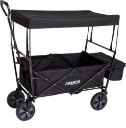 AREBOS Handwagen Vouwbare Dak Handwagen Vouwbare Trolley Uitrustingswagen Zwart -Kampeer Verkoop 1183x1200 7