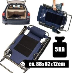 Ligstoel 155x60cm - Opvouwbaar Campingstoel Ligbed Strandstoel Tuinstoel Vouwligstoel Blauw -Kampeer Verkoop 1184x1200 3