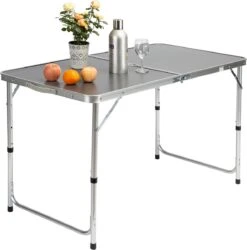 Casaria Campingtafel – Inklapbaar Verstelbaar - 120x60x70 Cm Grijs -Kampeer Verkoop 1185x1200 3