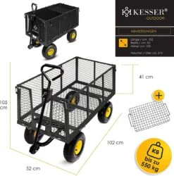 Exxen KESSER® Bolderkar, 550 Kg Belastbaar, Tuinwagen, Transportwagen, Tuinwagen, Uitneembaar Zeil, Gereedschapswagen, Handwagen, Veelzijdig Inzetbaar, Zwart 13 Exxen KESSER® Bolderkar, 550 Kg Belastbaar, Tuinwagen, Transportwagen, Tuinwagen, Uitneembaar Zeil, Gereedschapswagen, Handwagen, Veelzijdig Inzetbaar, Zwart -Kampeer Verkoop 1185x1200 4