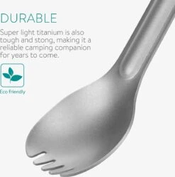 Navaris 2x Spork Met Extra Lange Handgreep - Set Van 2 - Campingbestek Van Titanium - Bestek Voor Onderweg - Lichtgewicht - Inclusief Bewaarzakje -Kampeer Verkoop 1188x1200