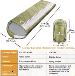 COVACURE 1.5/0.8kg Slaapzak, 3 Seizoenen Ultra Warm & Lichtgewicht Slaapzak Voor Volwassenen, Envelop Compacte Outdoor Slaapzakken Met Draagbare Compressie Tas Voor Camping, Rugzakken, Wandelen... -Kampeer Verkoop 1189x1200 1