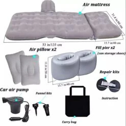 Sophie's Planet® - Auto Luchtbed Met Kussens En Pomp (Grijs) - Auto Matras - Achterbank Matras - Autobed - Car Matress - Comfortabel In De Auto Slapen -Kampeer Verkoop 1196x1200 17