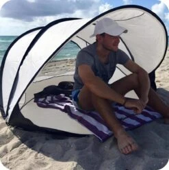 Deryan Luxe Pop Up Strandtent XXL - Anti-UV 50+ - Cream -Kampeer Verkoop 1196x1200 5