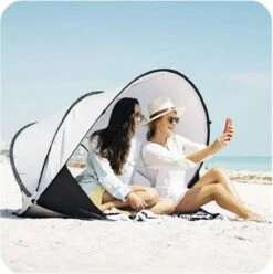 Deryan Luxe Pop Up Strandtent XXL - Anti-UV 50+ - Zilver -Kampeer Verkoop 1197x1200 1