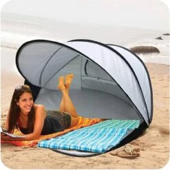 Deryan Luxe Pop Up Strandtent XXL - Anti-UV 50+ - Zilver -Kampeer Verkoop 1197x1200 2