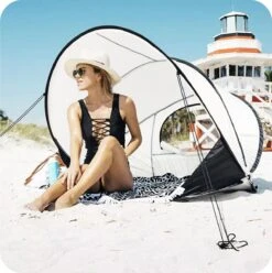 Deryan Luxe Pop Up Strandtent XXL - Anti-UV 50+ - Cream -Kampeer Verkoop 1197x1200