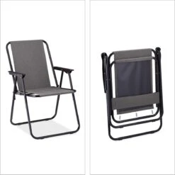 Relaxdays Campingstoel Inklapbaar Set Van 2 - Klapstoel 100 Kg - Visstoel Met Armleuningen - Grijs -Kampeer Verkoop 1198x1200 13