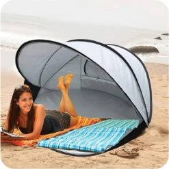 Deryan Luxe Pop Up Strandtent XXL - Anti-UV 50+ - Zilver -Kampeer Verkoop 1198x1200 8
