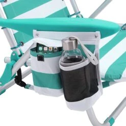 Strandstoel Met Afneembare Hoofdsteun, Draagbare Klapstoel, Campingstoel, Rugleuning Tot 180° Verstelbaar, Met Bekerhouder En Zijvak, Groene En Witte Strepen GCB62JW 13 Strandstoel Met Afneembare Hoofdsteun, Draagbare Klapstoel, Campingstoel, Rugleuning Tot 180° Verstelbaar, Met Bekerhouder En Zijvak, Groene En Witte Strepen GCB62JW -Kampeer Verkoop 1199x1200 7