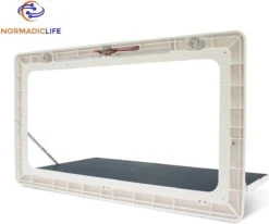 Merkloos NormadicLife® - Outdoor – Opklapbare Tafel - Eettafel – Tafel Voor Buitenkeuken - Caravan – Camper – Picknicktafel - Ingebouwd Ledlicht – Wit -Kampeer Verkoop 1200x1002 5