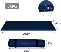 HikeMeister- Slaapmat - 200x 66 X 10 Cm - Zelfopblazend - 1 Persoons - Blauw -Kampeer Verkoop 1200x1025