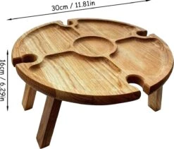 Merkloos Opvouwbare Draagbare Picknicktafel, Outdoor Opvouwbare Lichtgewicht Kampeertafel 30,5 Cm Kleine Houten Wijnpicknicktafel Voor Feest, Strand, Tuin, Camping, Barbecue, Reizen -Kampeer Verkoop 1200x1027 3