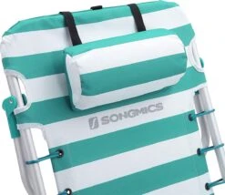 Strandstoel Met Afneembare Hoofdsteun, Draagbare Klapstoel, Campingstoel, Rugleuning Tot 180° Verstelbaar, Met Bekerhouder En Zijvak, Groene En Witte Strepen GCB62JW 14 Strandstoel Met Afneembare Hoofdsteun, Draagbare Klapstoel, Campingstoel, Rugleuning Tot 180° Verstelbaar, Met Bekerhouder En Zijvak, Groene En Witte Strepen GCB62JW -Kampeer Verkoop 1200x1038 1