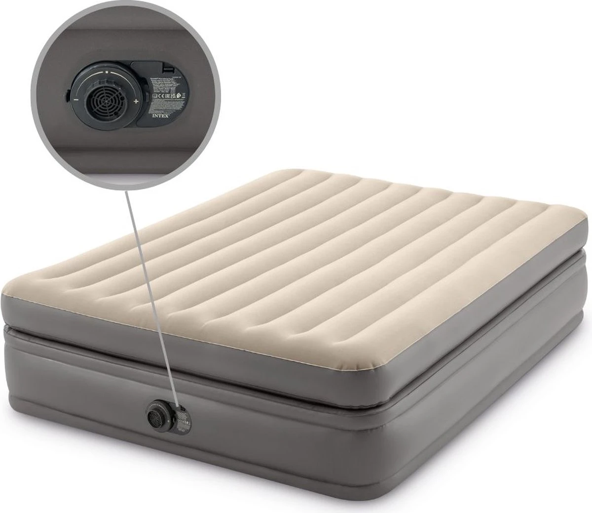 Intex Prime Comfort - Luchtbed - 2-Persoons - 152x203x51 Cm (BxLxH) - Grijs - Met Ingebouwde Motorpomp 9 Intex Prime Comfort - Luchtbed - 2-Persoons - 152x203x51 Cm (BxLxH) - Grijs - Met Ingebouwde Motorpomp - Image 9