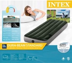 Intex Luchtbed - 1-Persoons - 76 X 191 X 25 Cm - Groen - Met Ingebouwde Voetpomp + Hoeslaken Antraciet + Reparatieset -Kampeer Verkoop 1200x1064 5