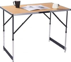 Kamyra® Campingtafel Inklapbaar - Kampeertafel, Partytafel - Opvouwbaar, Lichtgewicht & In Hoogte Verstelbaar - Aluminium/Hout -Kampeer Verkoop 1200x1066 3