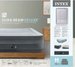 Intex Luchtbed - 2-Persoons - 152 X 203 X 33 Cm - Grijs - Met Ingebouwde Pomp, Hoeslaken Wit En Reparatieset -Kampeer Verkoop 1200x1074 4