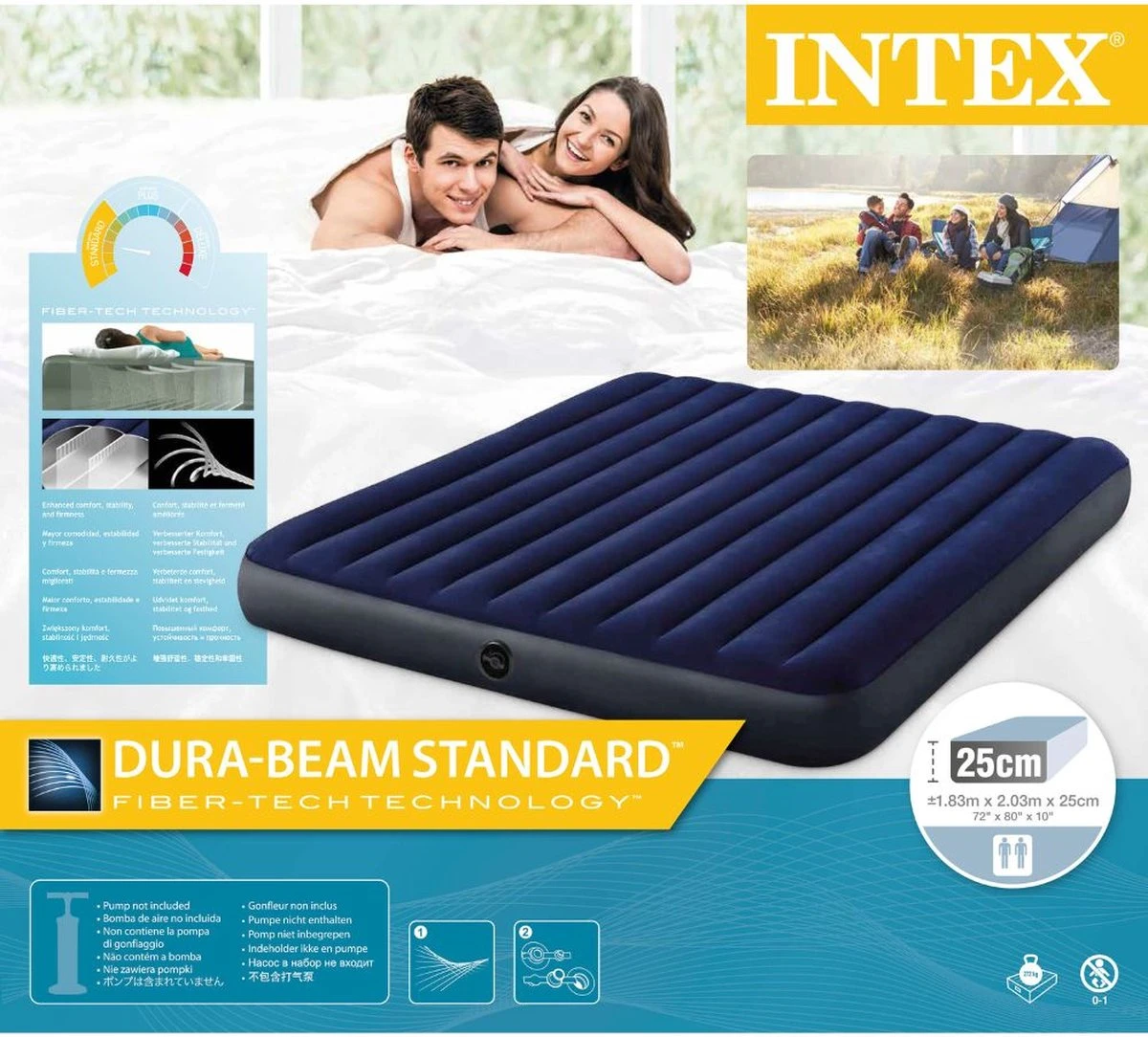 Intex Luchtbedset Intex Luchtbed - 2-Persoons - 183 X 203 X 25 Cm - Blauw + Intex Elektrische Pomp - 650 Liter/min + Hoeslaken Wit + Reparatieset 8 Intex Luchtbedset Intex Luchtbed - 2-Persoons - 183 X 203 X 25 Cm - Blauw + Intex Elektrische Pomp - 650 Liter/min + Hoeslaken Wit + Reparatieset - Image 8