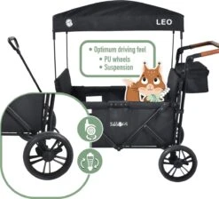 FableKids LEO X4Lite Opvouwbare Handkar Met Dak Onyx Zwart -Kampeer Verkoop 1200x1089 3