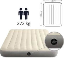 Intex Luchtbedset Intex Luchtbed - 2-Persoons - 152 X 203 X 25 Cm - Beige + Intex Elektrische Pomp - 650 Liter/min + Hoeslaken Wit + Reparatieset -Kampeer Verkoop 1200x1090 7