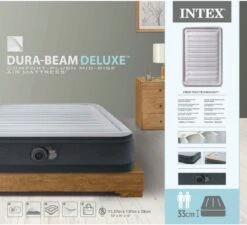 Intex Luchtbed - Twijfelaar - 137 X 191 X 33 Cm - Grijs - Met Ingebouwde Pomp, Hoeslaken Antraciet En Reparatieset -Kampeer Verkoop 1200x1095 2