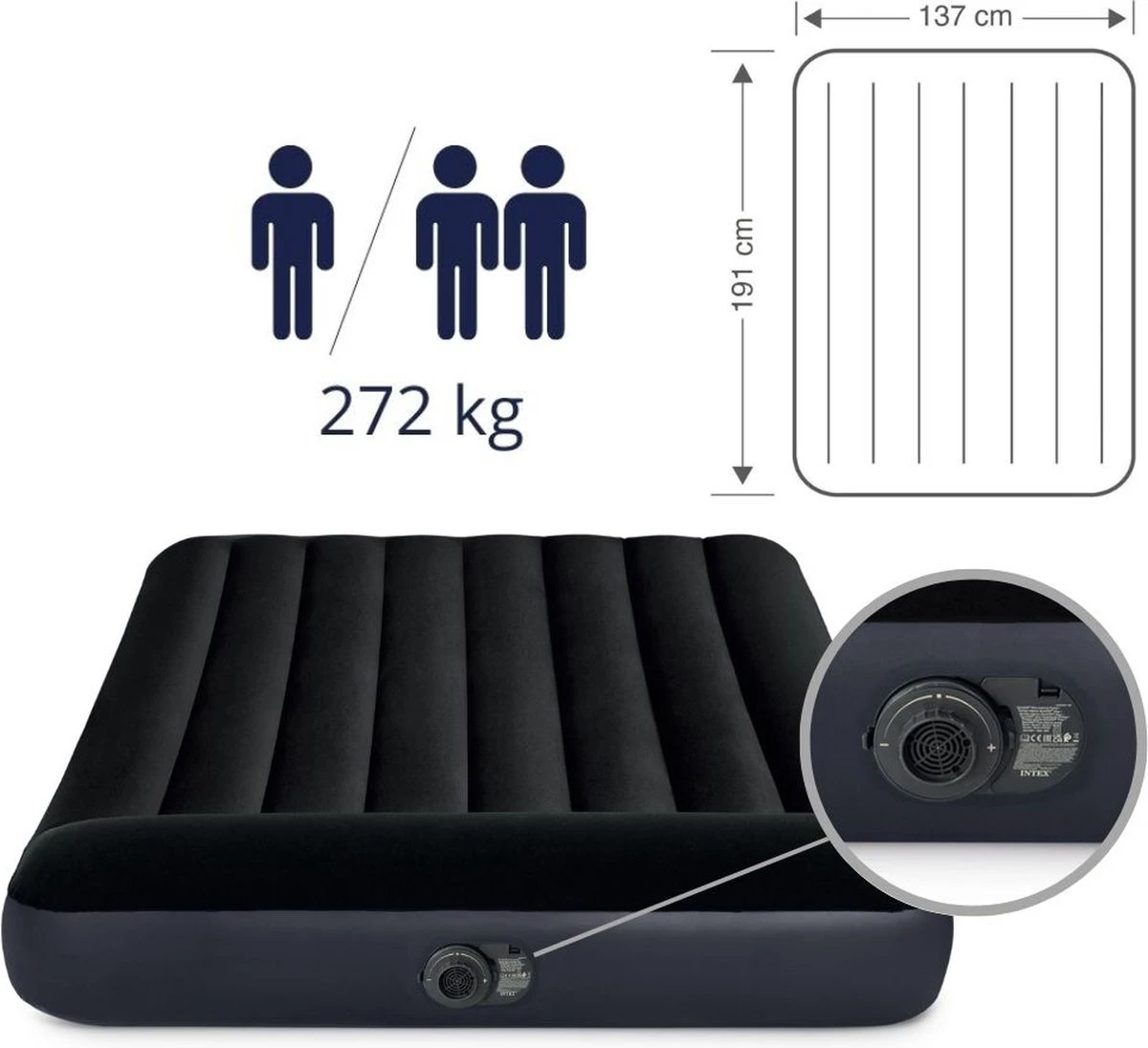 Intex Pillow Rest Classic Full Luchtbed - 2-persoons - 191x137x23 Cm 11 Intex Pillow Rest Classic Full Luchtbed - 2-persoons - 191x137x23 Cm - Image 11