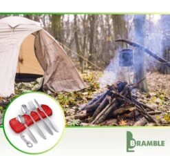 Roestvrij Staal Bestek (kampeerset) – Draagbare Reislepels, -vork En -mes Voor Festivals, Camping Of Trektochten - Wordt Geleverd Met Een Neopreen Draagtasje Met Een Lichtgewicht Flesopener -Kampeer Verkoop 1200x1100 1