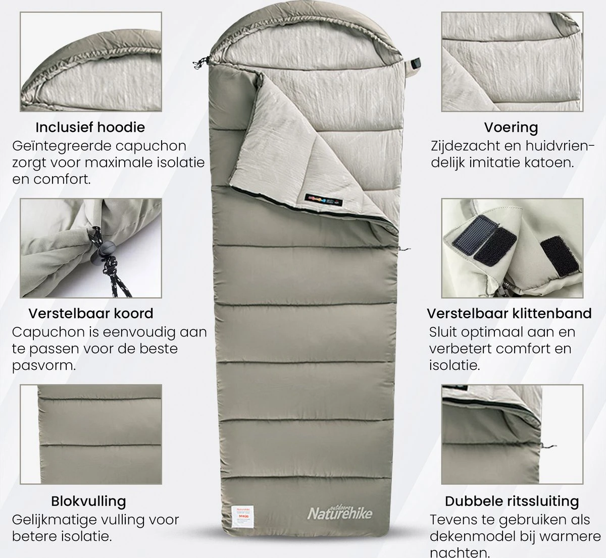 Naturehike® Slaapzak Katoen - 6 Tot 1 Graden - Slaapzakken Volwassenen - 220*80cm - 4 Seizoenen Slaapzak Lente, Zomer, Herfst & Winter - Lichtgewicht & Waterdicht 9 Naturehike® Slaapzak Katoen - 6 Tot 1 Graden - Slaapzakken Volwassenen - 220*80cm - 4 Seizoenen Slaapzak Lente, Zomer, Herfst & Winter - Lichtgewicht & Waterdicht - Image 9