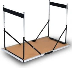 Kamyra® Campingtafel Inklapbaar - Kampeertafel, Partytafel - Opvouwbaar, Lichtgewicht & In Hoogte Verstelbaar - Aluminium/Hout -Kampeer Verkoop 1200x1121 1