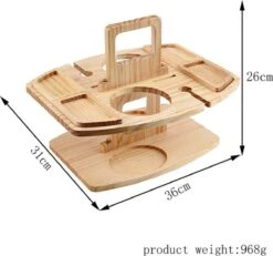 Merkloos Houten Outdoor Wijntafel Draagbare Houten Picknicktafel Mini Campingtafels Met Wijnglas Houder Voor Tuin Outdoor Camping Picknick Strand - Plataan Hout - Wijn -Kampeer Verkoop 1200x1122 1