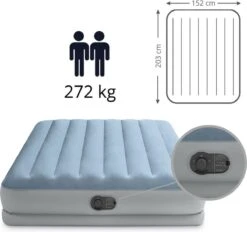 Intex Mid-Rise Comfort - Luchtbed - 2-Persoons - 152x203x36 Cm (BxLxH) - Blauw/Grijs - Met FastFill USB Pomp -Kampeer Verkoop 1200x1129 2