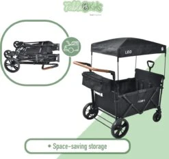 FableKids LEO X4Lite Opvouwbare Handkar Met Dak Onyx Zwart -Kampeer Verkoop 1200x1131 5