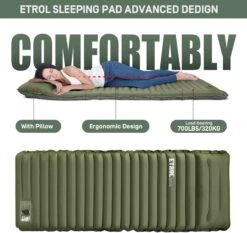 ETROL Camping Slaapmat-2-in-1 Zelfopblazende Kampeermat Met Kussen (78"x 28"), Lichtgewicht, Dik 4"compact Kussen, Geschikt Voor Zelfrijdende Reizen, Lekvrije, Waterdichte Tent -Kampeer Verkoop 1200x1132 2