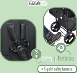 FableKids LEO X2 Lite Opvouwbare Handkar Met Dak Onyx Zwart -Kampeer Verkoop 1200x1134 4